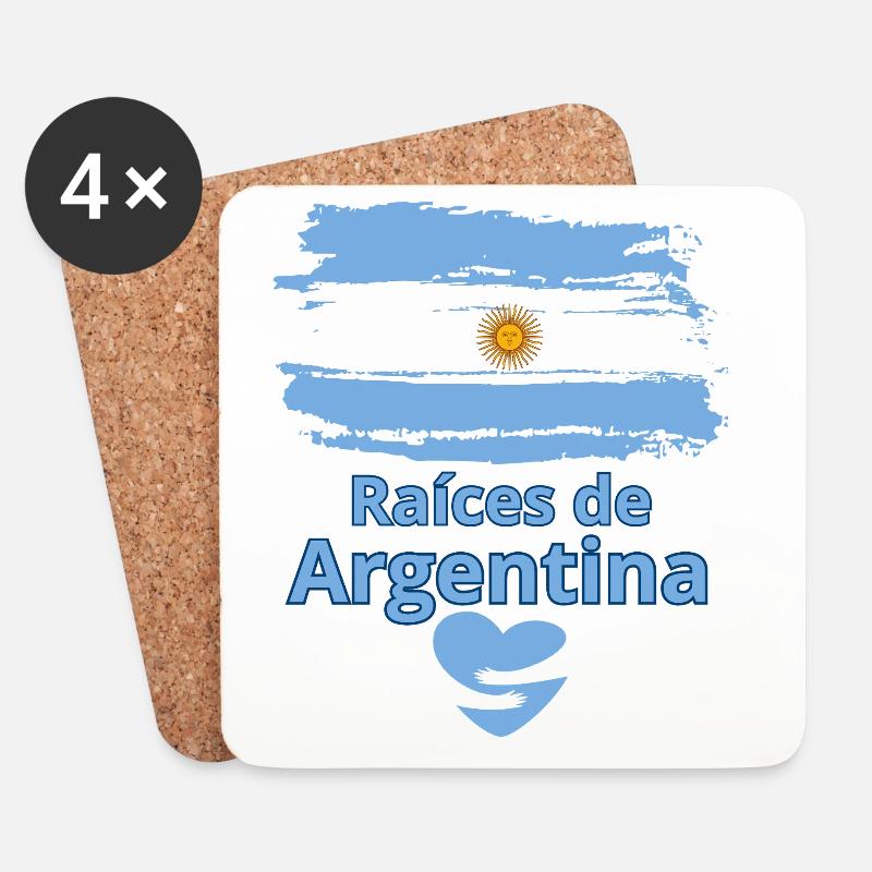 Argentiniens Wurzeln: Albiceleste Pride - Untersetzer (4er-Set) - Weiß