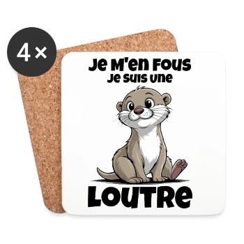 Je M'en Fous Je Suis Une Loutre Cadeau - Dessous de verre (lot de 4) - blanc - Devant