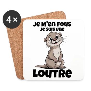 Je M'en Fous Je Suis Une Loutre Cadeau - Dessous de verre (lot de 4) - blanc - Devant