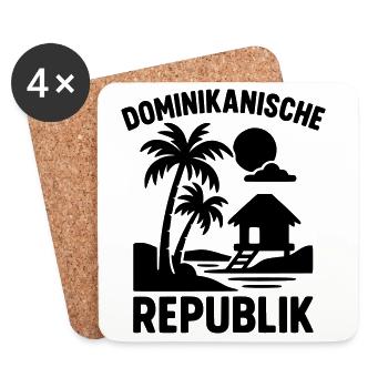 dominikanische republik silhouette - Untersetzer (4er-Set) - Weiß - Vorne