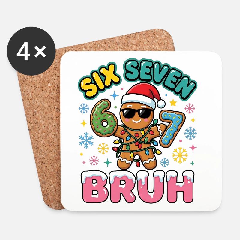 Gingerbread Bruh Winterzauber - Untersetzer (4er-Set) - Weiß
