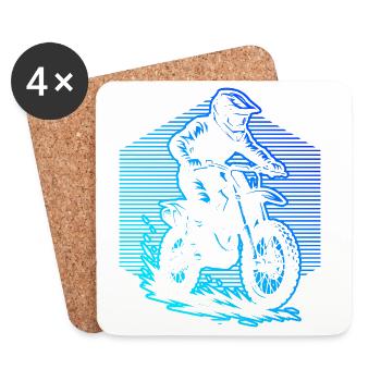 Idée simple de motocross pour le motocross - Dessous de verre (lot de 4) - blanc - Devant