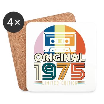 50 Years Anniversary 1975 Vintage Original Gift - Coasters (set of 4) - white - Front