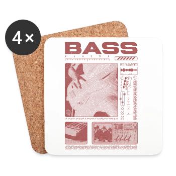 Bass Guitar Lover Bass Player Streetwear - Coasters (set of 4) - white - Front
