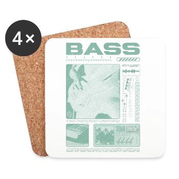 Bass Guitar Lover Bass Player Streetwear - Coasters (set of 4) - white - Front