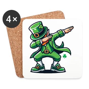 Dabbing Leprechaun Shenanigans St. Patrick's Day - Coasters (set of 4) - white - Front