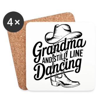 Grand-mère Cool Line Dance – Design western pour grand-mère - Dessous de verre (lot de 4) - blanc - Devant