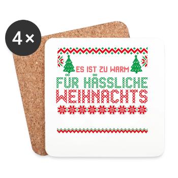 Noël du Père Noël - Dessous de verre (lot de 4) - blanc - Devant