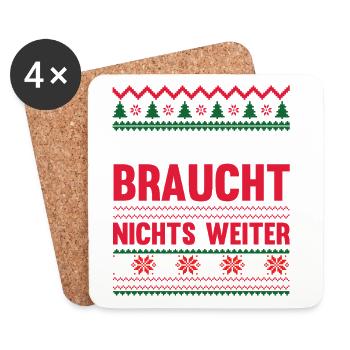 Weihnachtsmann Weihnachtszeit Weihnachts - Untersetzer (4er-Set) - Weiß - Vorne