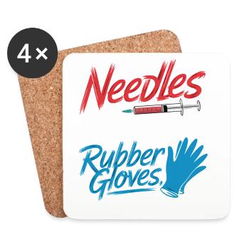 Needles Scrubs and Rubber Gloves - Untersetzer (4er-Set) - Weiß - Vorne