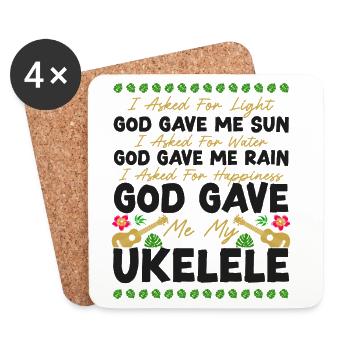 Hawaiian Ukulele Uke I Asked For - Untersetzer (4er-Set) - Weiß - Vorne