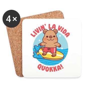 Süßes Surfen quokka Livin la vida quokka lustig - Untersetzer (4er-Set) - Weiß - Vorne