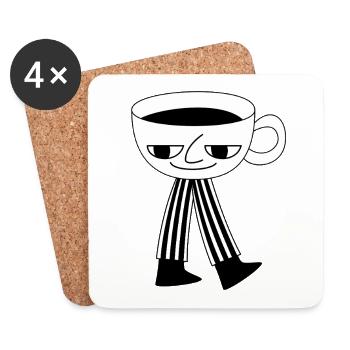 Humor & Coffee Vibes - Coasters (set of 4) - white - Front