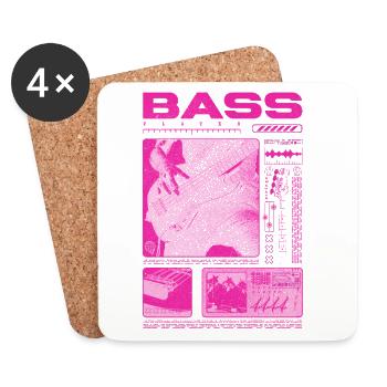 Bass Guitar Lover Bass Player Streetwear - Coasters (set of 4) - white - Front