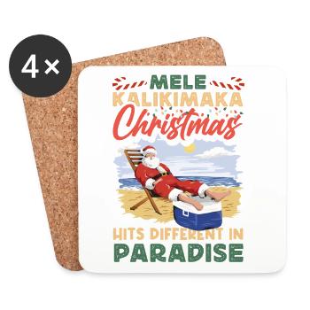 Noël hawaïen Mele Kalikimaka - Dessous de verre (lot de 4) - blanc - Devant