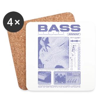 Bass Guitar Lover Bass Player Streetwear - Coasters (set of 4) - white - Front