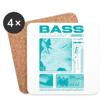 Bass Guitar Lover Bass Player Streetwear - Coasters (set of 4) - white - Front