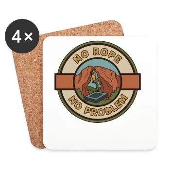 No Rope No Problem Climbing Adventure Art - Coasters (set of 4) - white - Front