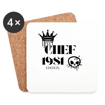 Édition Chef 1981 44 anniversaires Déclaration - Dessous de verre (lot de 4) - blanc - Devant