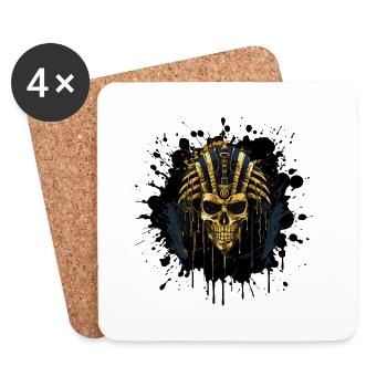 Pharaon du Crâne d’Or - Dessous de verre (lot de 4) - blanc - Devant
