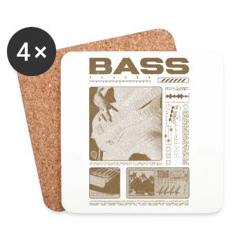 Bass Guitar Lover Bass Player Streetwear - Coasters (set of 4) - white - Front