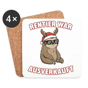 Rentier War Ausverkauft - Untersetzer (4er-Set) - Weiß - Vorne