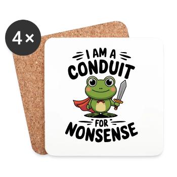 I Am A Conduit For Nonsense Funny Frog - Coasters (set of 4) - white - Front