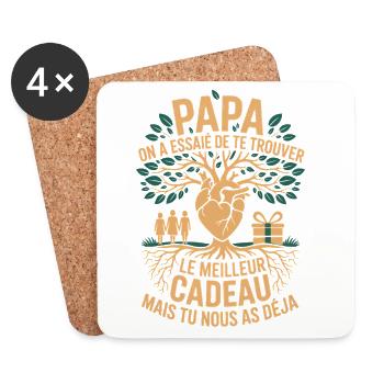 Vatertagsgeburtstagsgeschenk Papa 2026 Geschenk - Untersetzer (4er-Set) - Weiß - Vorne