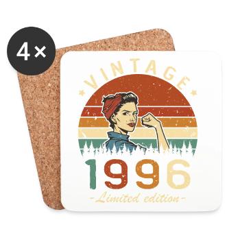 1996 Vintage Rétro Cadeau D'anniversaire Femme - Dessous de verre (lot de 4) - blanc - Devant