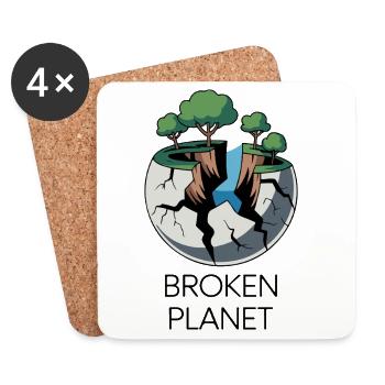 Cracked Planet Eco Scene - Coasters (set of 4) - white - Front