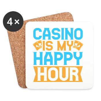 Gambling Fan Casino est mon happy hour casino - Dessous de verre (lot de 4) - blanc - Devant