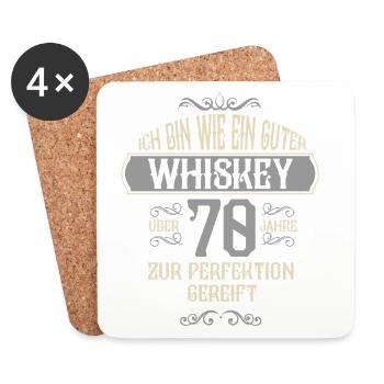 70th birthday 70 years old saying gift - Coasters (set of 4) - white - Front