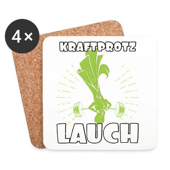 Gewichtheber KRAFTPROTZ LAUCH Lustiges - Untersetzer (4er-Set) - Weiß - Vorne