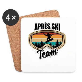 Snowboard | Après Ski Team, Sports d’hiver - Dessous de verre (lot de 4) - blanc - Devant