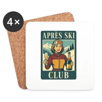 Retro Après Ski Club Skiurlaub Wintersport - Untersetzer (4er-Set) - Weiß - Vorne