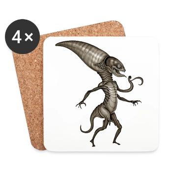 BUG #8 - dark hell - Coasters (set of 4) - white - Front