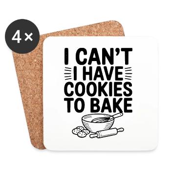 Je ne peux pas. J’ai des biscuits à faire - Dessous de verre (lot de 4) - blanc - Devant