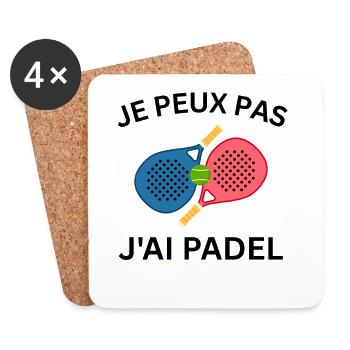 Je peux pas j'ai padel - Dessous de verre (lot de 4) - blanc - Devant