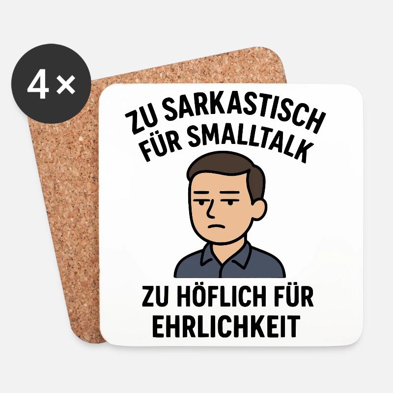 Sarkastisch - Höflich - Untersetzer (4er-Set) - Weiß