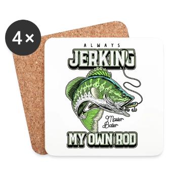 Always Jerking My Rod Funny Fishing - Coasters (set of 4) - white - Front