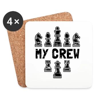 My Crew Chess Pieces Funny Strategist Graphic - Untersetzer (4er-Set) - Weiß - Vorne