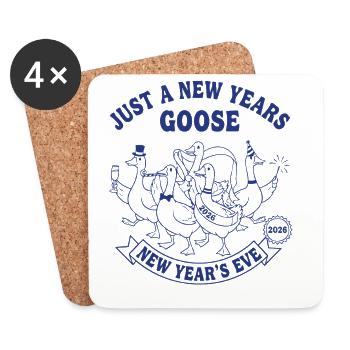 Juste une célébration du Nouvel An 2026 - Dessous de verre (lot de 4) - blanc - Devant