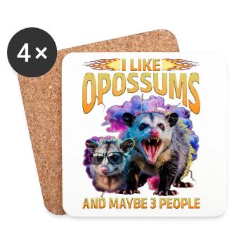 Funny Opossum - Coasters (set of 4) - white - Front