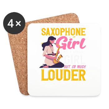 Femmes saxophonistes plus bruyantes - Dessous de verre (lot de 4) - blanc - Devant