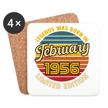 Légende Née en Janvier 1956 Anniversaire 70 ans - Dessous de verre (lot de 4) - blanc - Devant