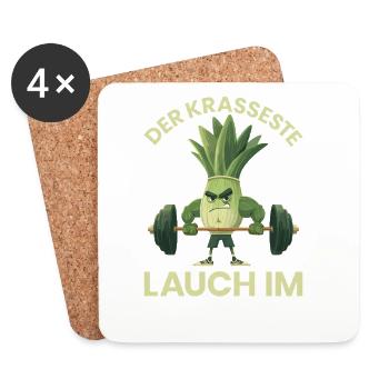 Weightlifters THE CRAZIEST LEEKS IN THE GYM Funny - Coasters (set of 4) - white - Front