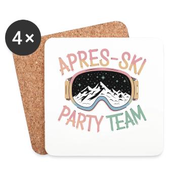 Après Ski Party Team Mountains Stars Lunettes de ski - Dessous de verre (lot de 4) - blanc - Devant