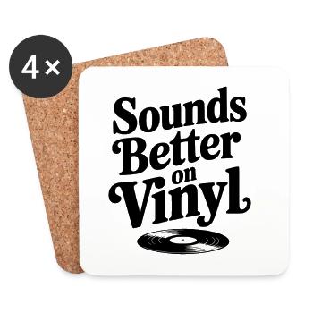 Klingt besser auf Vinyl - Untersetzer (4er-Set) - Weiß - Vorne