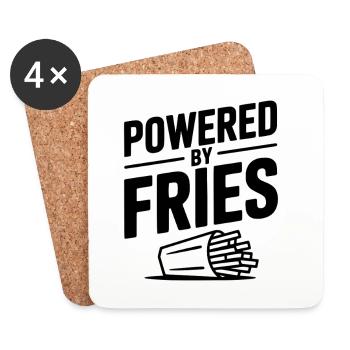 Propulsé par Fries - Dessous de verre (lot de 4) - blanc - Devant