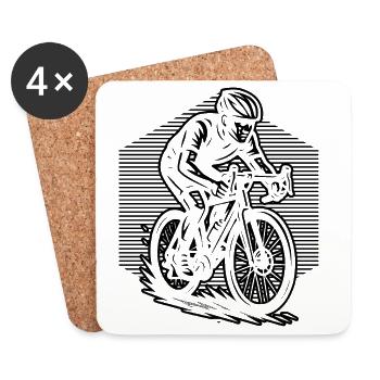 Iconisches Roadbike Motiv - Untersetzer (4er-Set) - Weiß - Vorne